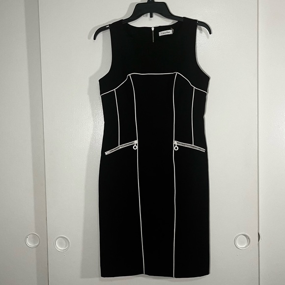 Calvin Klein Dresses & Skirts - Calvin Klein Women’s Black Sheath Career Academia Dress Size 8